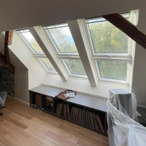 Création d'une Lucarne et Installation d’une triple verrière plane Velux